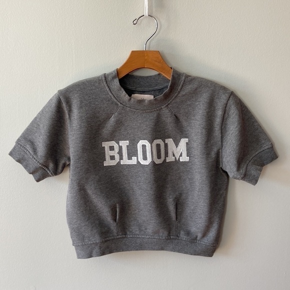 Sunday Best Thackeray Short Sleeve Bloom Terry Crop Sweatshirt Size XXS - Picture 1 of 16